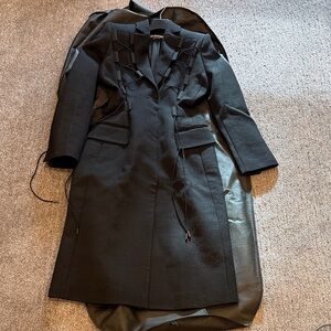 Jacquemus Black Trench Coat with Unique Detailing